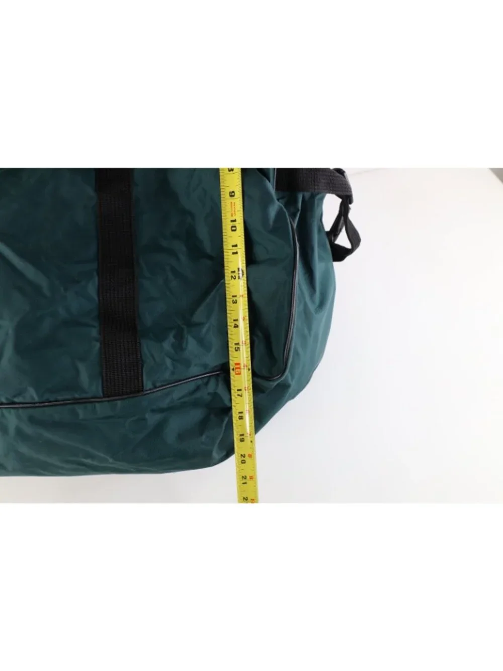 Vtg 90s Nike Travis Scott Big Swoosh Spell Out Handled Duffel Bag Green Large
